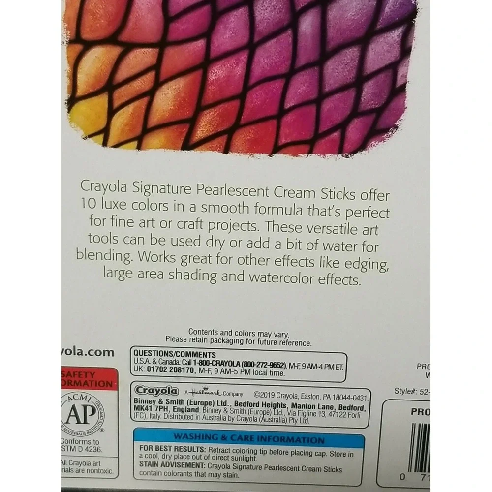 Crayola Signature Pearlescent Cream Sticks 10 Count Luxe Colors in‎ Tin NIB
